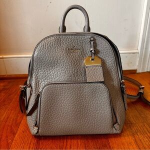 Kate Spade Gray Leather Backpack